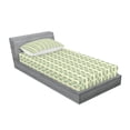 thumbnail image 2 of Ambesonne Floral Fitted Sheet & Pillow Sham Set, Graphic Flowers Branches, Twin, Jade Green Orange, 2 of 2