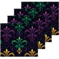 thumbnail image 2 of Mardi Gras Washcloths Set of 4-12 x 12 inch Pure Cotton Wash Cloth Highly Absorbent and Soft Fingertip Towels Face Cloths for Bath, Spa Wash cloth, 2 of 7