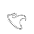 thumbnail image 4 of CHOOSE YOUR COLOR Double Wave Ocean Tide Surfer Beach Ring 925 Sterling Silver Band Jewelry Female Size 5, 4 of 4
