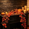 thumbnail image 4 of Fall Eucalyptus Leaf Garland,5.9 Ft Autumn Faux Eucalyptus Leaves Fall Garland,Thanksgiving Harvest Festival Decorations for Home Mantle Porch Outdoor Indoor Wedding Table Wall Arch Decor, 4 of 8