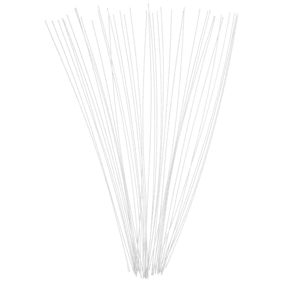 LOLIPPYY 40 Pieces White Floral Wire Stems for Flower Arrangements and Crafting with Strong Iron Material