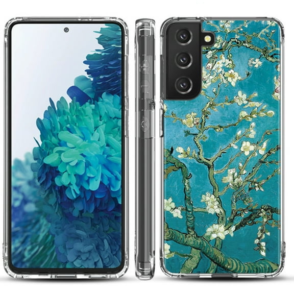 Shockproof Hybrid Bumper Phone Case for Samsung galaxy S21  5G / S21 Plus 5G, by OneToughShield ® - Almond Blossom
