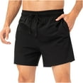 thumbnail image 2 of asjyhkr Mens Quick Drying Shorts Drawstring Elastic Waist Gym Shorts with Pockets Workout Basketball Shorts, 2 of 6
