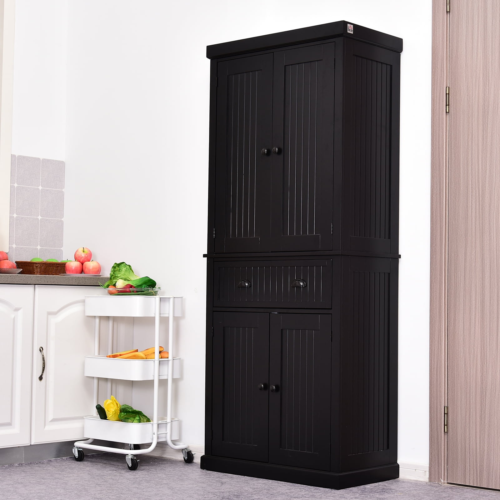 Homcom Traditional Freestanding Kitchen Pantry Cabinet Cupboard