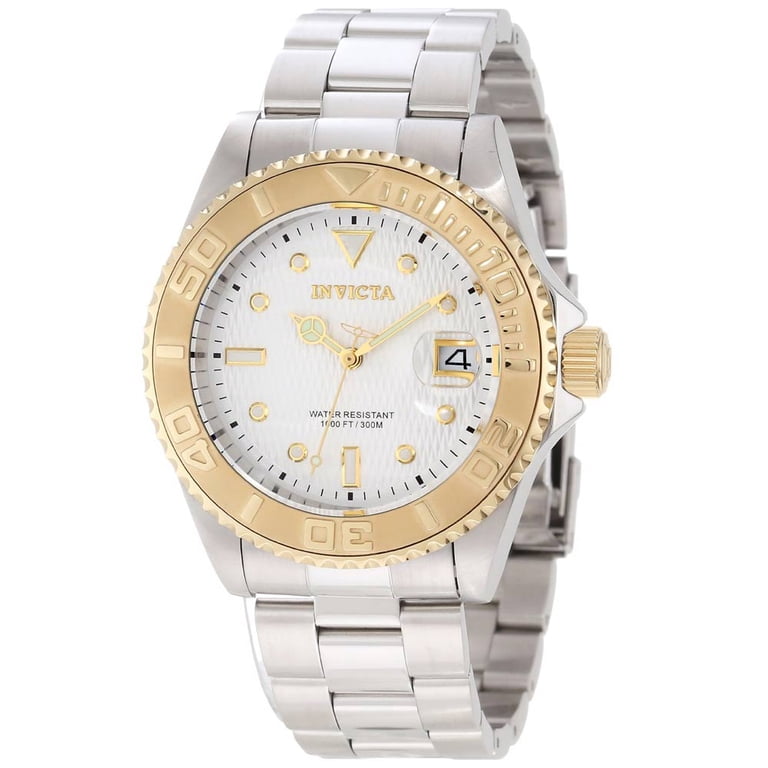 Invicta 12836 Men's Pro Diver Gold Tone Bezel White Dial Automatic