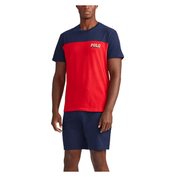Polo Ralph Lauren Men's Classic Fit Breathable Mesh T-Shirt, Navy/Red, L