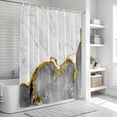 thumbnail image 6 of Gray Gold Marble Shower Curtain, Waterproof Shower Curtains for Bathroom, Modern Abstract Marble Crack Texture Washable Fabric Bathtub Curtain Set Bath Decor with 12 Hooks Long 72"x84", 6 of 8