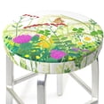 thumbnail image 3 of Xecao's Plants and Insects Print Stool Covers offer stylish, washable protection for PU round bar stools, perfect for home or commercial use., 3 of 7