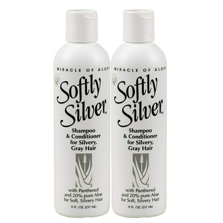 (Set of 2) Softly Silver Shampoo Plus Conditioner AloeVera Gray Hair (Best Shampoo And Conditioner For Ombre Hair)