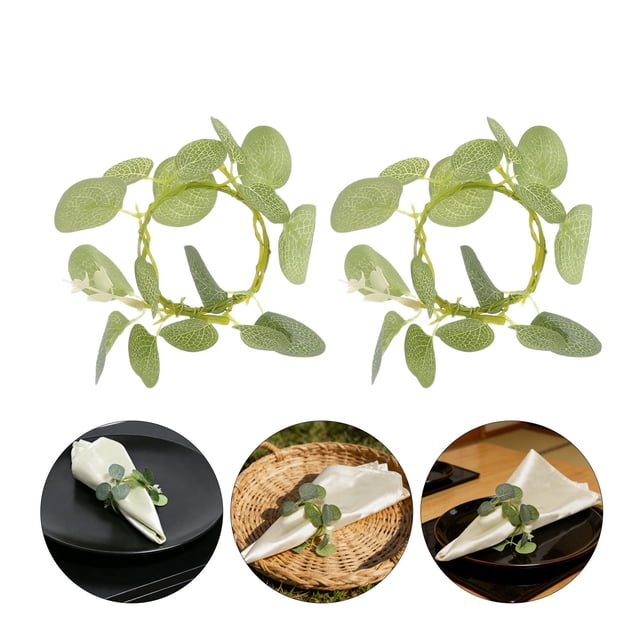 WHAMVOX 12Ud Decorativos Para Servilletas Con Hojas De Para Telas En Reuniones Y Banquetes