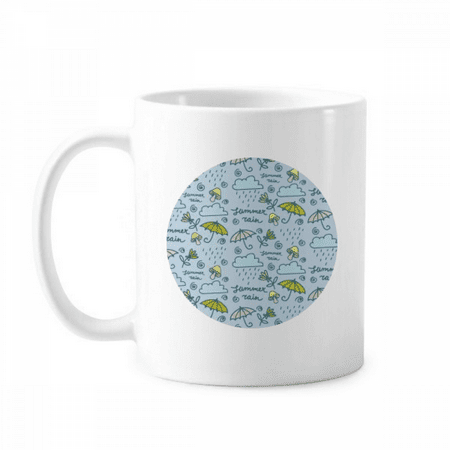 

Umbrella Mushroom Cloud Rain Flower Mug Pottery Cerac Coffee Porcelain Cup Tableware