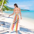 thumbnail image 7 of FORMRS Womens Long Sarong Beach Wrap Semi-Sheer Bikini Skirt Bathing Swimsuit Cover Up, Colorful Plane, 7 of 7