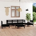 thumbnail image 1 of vidaXL 6 Piece Garden Lounge Set Black Solid Pinewood, 1 of 5