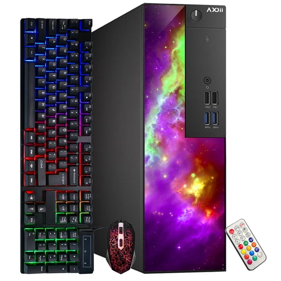 AXOII RGB SFF Computer PC - Intel Core i5 8500 Processor, 16GB DDR4 RAM, 1TB NVMe SSD, Windows 11 Pro, Wi-Fi, Bluetooth  Office or Home Use - Refurbished
