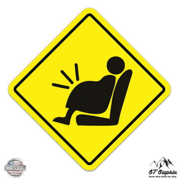 Warning Pregnant Woman - 3" Vinyl Sticker - For Car Laptop I-Pad Phone Helmet Hard Hat - Waterproof Decal