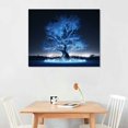 thumbnail image 2 of COMIO  - Canvas Prints Blue Blossoms Trees in Black and White Landscape Scene in Central Park New York City Picture Wall Art Modern Canvas Painting For Home Decoration, 2 of 4