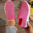 thumbnail image 4 of Womens Rhinestone Shoes Mesh Sparkling Glitter Slip On Sneaker Non Slip Running Walking Shoes Gym Sports Athletic Sneaker Lightweight Casual Fashion Sneakers, 41, 4 of 7