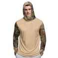 thumbnail image 5 of Mens Long Sleeve Sun Protection Shirts Spf UV Upf 50+ CamouflageShirts Long Sleeve Summer Lightweight Fishing Hoodies with Mask,Green 2XL, 5 of 5