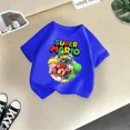 thumbnail image 4 of Camiseta de algodón de verano para niños y niñas con estampado de dibujos animados de Mario, cómoda y informal, con diseño de Sunshine, para juego de bebés y niños, 4 of 5