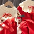 thumbnail image 6 of Godderr Kids Toddlers Girls Red Knitted Sweater Dress Baby Ruffle Edge Pullover Casual Dress Kids Puff Sleeve Pleated Red Party Infant Autumn Winter Dress Princess Dress for 9M-6T, 6 of 8
