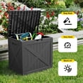 thumbnail image 7 of fazzn 32 Gallon Resin Deck Box Waterproof Outdoor Storage Box for Patio Furniture Pool Accessories Indoor Storage for Cushion Garden Tools (Black), 7 of 7