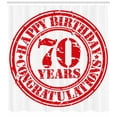 thumbnail image 3 of Ambesonne 70th Birthday Shower Curtain, 70 Years Old Congrats, 69"Wx75"L, White Red, 3 of 3