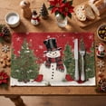 thumbnail image 2 of Smile Xmas Snowman Winter Christmas Placemats Set of 4, 12 x 18 Inch, Red, 2 of 8