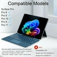 thumbnail image 7 of Type Cover for Microsoft Surface Pro 11 / Pro 10 / Pro 9 / Pro 8 / Pro X, 13 inch, Bluetooth Keyboard with Multi-Touch Trackpad Mouse, 7-Color Backlit, Ultra Slim & Pen Holder (Blue), 7 of 7