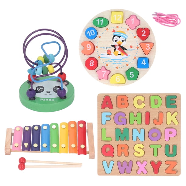 Juego De Juguetes Para Bebés, Rompecabezas De Alfabeto Seguro, Juguetes Infantiles De Madera, Instrumento De Xilófono, Laberinto De Cuentas Para El Hogar