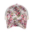 thumbnail image 2 of C.C Women's Floral Pattern Adjustable Mesh Trucker Baseball Cap Hat, Shrub, Beige, 2 of 4