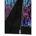 thumbnail image 4 of Fashion Womens Sequin Long Sleeve Front Zip Jacket with Ribbed Cuffs, 4 of 5