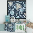 thumbnail image 3 of Designart 'Navy Blue Botanical Pattern With Feathers' Traditional Framed Art Print, 3 of 4