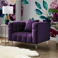 thumbnail image 1 of Inspired Home Fauteuil Club en Velours Bryan, Violet, 1 of 11