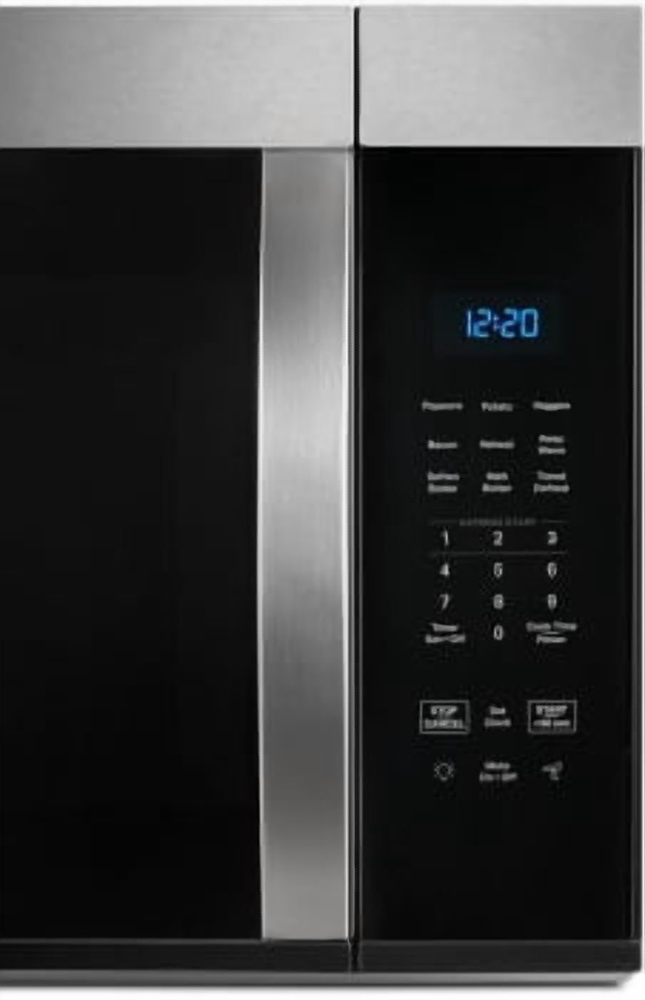 Whirlpool 1.7 Cu. Ft. Over-the-Range Microwave Oven with 1000 Watts, 2-Speed 300 CFM Venting System, Add 30 Seconds, Stainless Steel