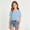 Light Blue, variant on 2026 New Girls Off the Shoulder Tops Summer Casual Short Sleeve T Shirts(Light Blue,8-9 Years)