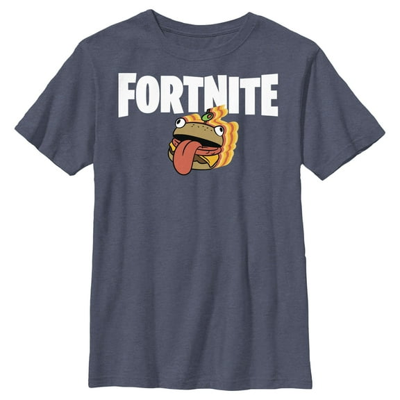 Boy's Fortnite Durr Burger Logo Graphic Tee Navy Blue Heather X Large
