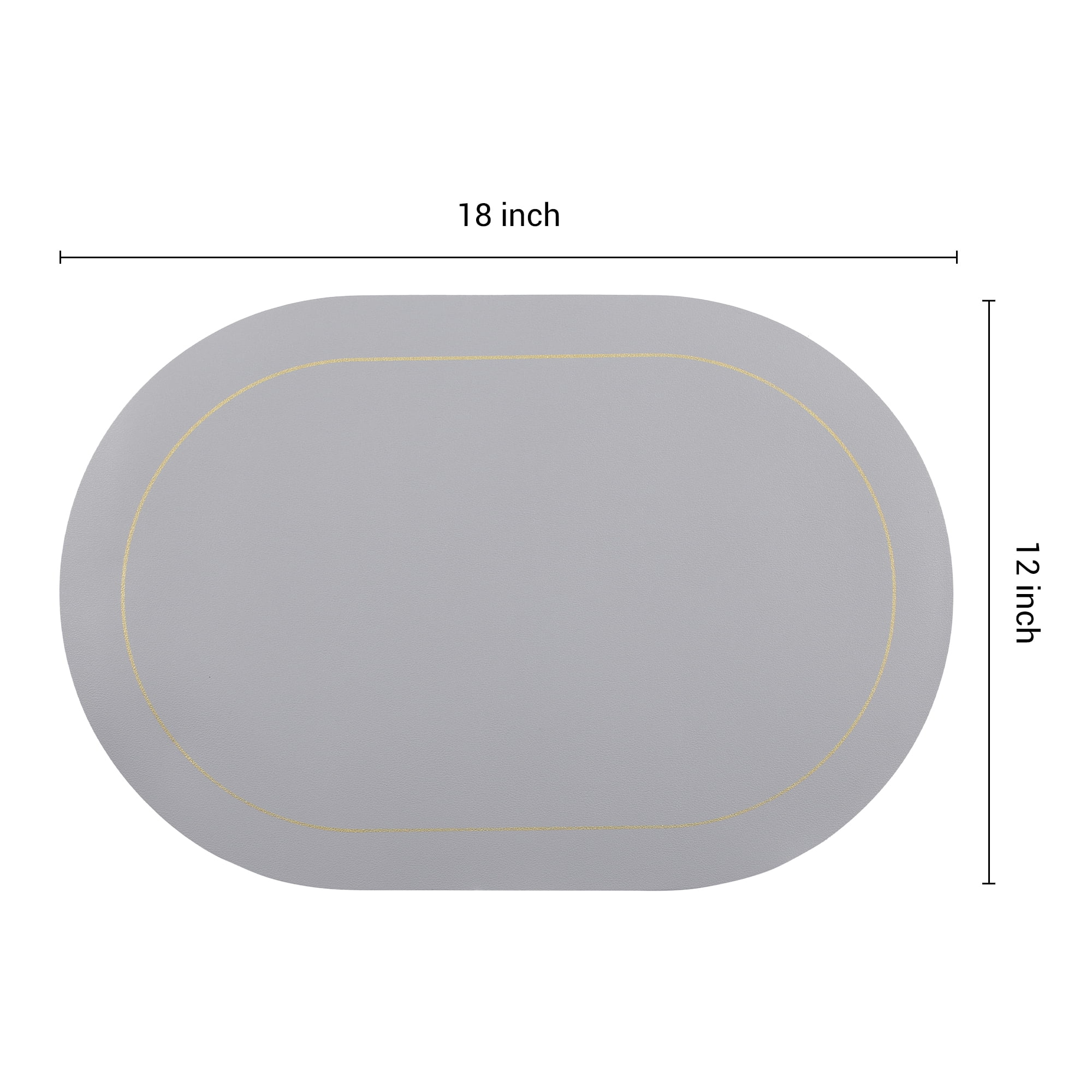 Unique Bargains Set of 6 Faux Leather Placemats Gray