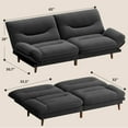 thumbnail image 4 of Furmax Futon with Five Angles Adjustable Armrests and Adjustable Backrest Futon Sofa Couch for Small Spaces Living Room Office,Black, 4 of 7