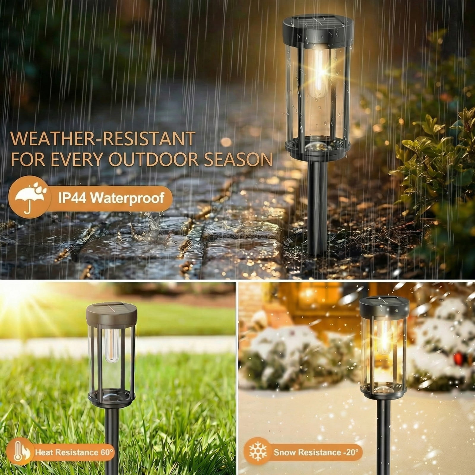 10 Pack Solar Pathway Lights Outdoor, Waterproof LED Solar Garden Lights with Warm White Glow, Dusk to Dawn Automatic Landscape Lighting for Yard, Lawn, Walkway