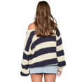 thumbnail image 4 of Womens Sweaters Off The Shoulder Long Sleeve Chunky Open Knit Pullover Sweaters Oversized Striped Casual Sweater, 4 of 4