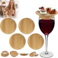 thumbnail image 1 of 3 piezas de adorno para copas de vino, adorno para embutidos, adorno para copas de vino, adorno de bambú para copas de vino, plato para adorno para copas de vino, 1 of 7
