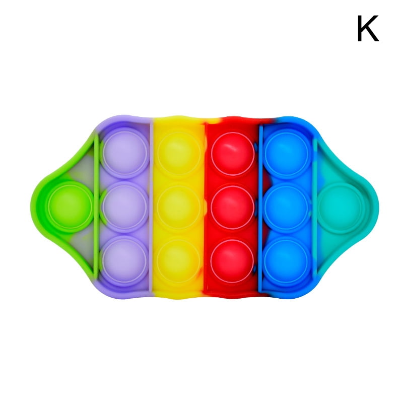FoxMind Push Pop Bubble Sensory Fidget Rainbow Color Toy Stress Relief Special Needs Silent