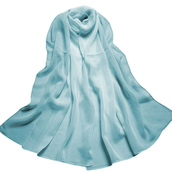 Blue Scarf Women's Lady Long Scarf Scarves Gradient Color Fashion Shawl Wrap Chiffon Scarf