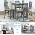 thumbnail image 5 of Gray Solid Wood 5-Piece Dining Table Set / Durable and Stylish for Dining Rooms, 5 of 6