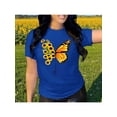 thumbnail image 2 of Blusa con Estampado de Mariposa y Girasoles – Diseño Único y Significativo Color Azul Talla Mediana Marca Emil SaEs, 2 of 4