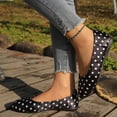 thumbnail image 5 of KIJBLAE Women's Polka Dot Print Low Cut Flats, Retro Slip On Lazy Trendy Daily Casual Flat Shoes Black 42, 5 of 9