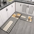 thumbnail image 2 of Brown Boho Geometric Pattern Kitchen Rugs Sets Of 2,Anti Fatigue Kitchen Mat Rugs Non Slip Washable,Decorative Kitchen Floor Mats for Kitchen,Sink,Laundry,17"X30"+17"X47", 2 of 7