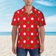 thumbnail image 2 of Balery White and Green Polka Dot Camisas hawaianas de manga corta para hombre, camisas playeras de corte holgado, camisas de vacaciones con botones,XX-Large, 2 of 7
