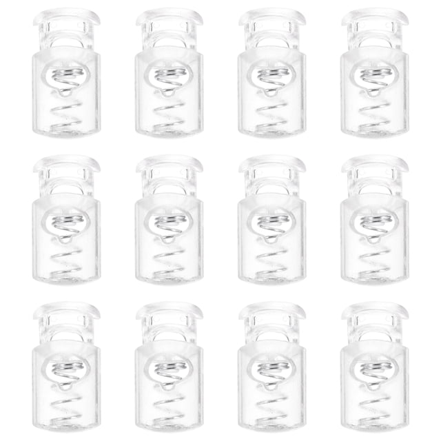Uxcell Tope de Cordón de Plástico, Tope de Resorte de Agujero Único, Sujetadores Transparentes