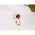 thumbnail image 4 of Trilogy Half Carat Pear Shape Ruby and Round Diamond Engagement Ring in Rose Gold, 4 of 4